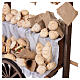 Charrette à pain en bois avec pains assortis 27x27x11 cm crèche napolitaine 18-20 cm s2