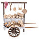 Carretto del pane in legno con pani assortiti 25x25x10 cm presepe napoletano 18-20 cm s1