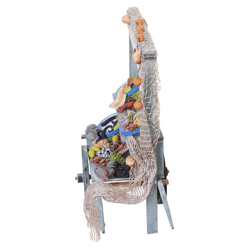 Fishmonger's cart with net and fish for Neapolitan Nativity Scene, 28x27.5x11 cm, for 18-20 cm figures 6