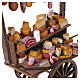 Carretto salumeria in legno con salumi e formaggi 30x25x10 cm presepe napoletano 18-20 cm s2