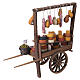 Carretto salumeria in legno con salumi e formaggi 30x25x10 cm presepe napoletano 18-20 cm s7