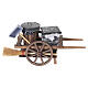Street-sweeper cart in wood with bin and broom for 10 cm Neapolitan Nativity Scene, 6x13x5 cm s3