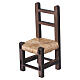 Chaise traditionnelle en bois et paille crèche napolitaine 20 cm h réelle 10,5 cm s1