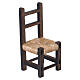 Sedia tradizionale in legno e paglia 10x5x5 cm presepe napoletano 20 cm s3