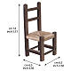 Rustic wooden and straw chair for 30 cm Neapolitan Nativity Scene, 14x6.5x6.5 cm s2