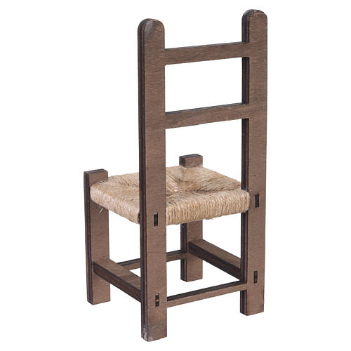 Stuhl aus Holz mit Strohgeflecht 16x7x7 cm für neapolitanische Krippe mit 30 cm Figuren 4