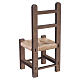 Cadeira em madeira e palha trançada 19x8,5x8 cm presépio napolitano 30 cm s3