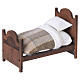 Einzelbett aus Holz und Stoff 5x4x8 cm für neapolitanische Krippe mit 6 cm Figuren s1