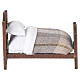 Lit simple en bois et tissu 5x4x7,5 cm crèche napolitaine 6 cm s4