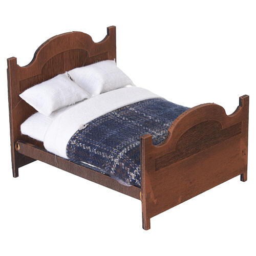 Doppelbett mit Stoffdecke 7x9x11 cm für neapolitanische Krippe mit 10 cm Figuren 3