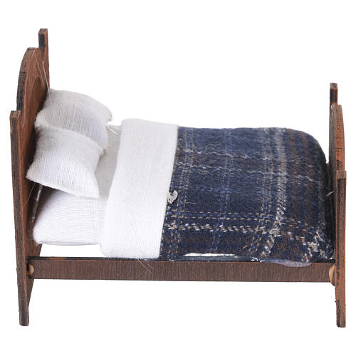 Doppelbett mit Stoffdecke 7x9x11 cm für neapolitanische Krippe mit 10 cm Figuren 4