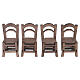 Tavolo da pranzo in legno con tovaglia e 4 sedie 4,5x8,5x4 cm presepe napoletano 10 cm s6