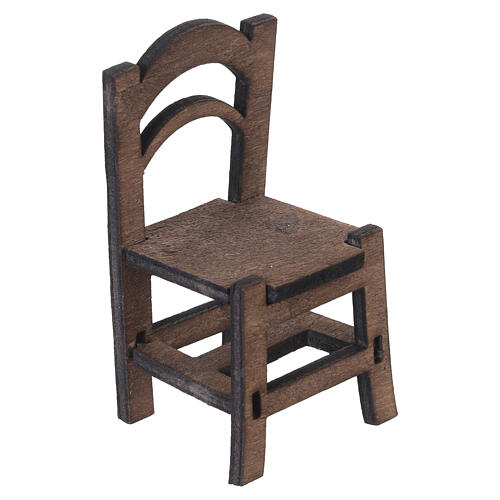 Table with cotton tablecloth and four chairs for 18 cm Neapolitan Nativity Scene, 8x16.5x9.5 cm 5