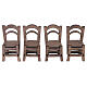 Table avec nappe en coton et quatre chaises 8x16,5x9,5 cm crèche napolitaine 18 cm s6