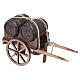 Carro ciccibacco in legno con botti 10x15x5 cm presepe napoletano 10 cm s1