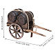 Carro ciccibacco in legno con botti 10x15x5 cm presepe napoletano 10 cm s2