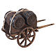 Carro ciccibacco in legno con botti 10x15x5 cm presepe napoletano 10 cm s3