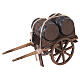 Carro ciccibacco in legno con botti 10x15x5 cm presepe napoletano 10 cm s4