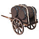 Carro ciccibacco in legno con botti 10x15x5 cm presepe napoletano 10 cm s5