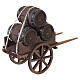 Carro in legno con tre botti 10x15x5 cm presepe napoletano 12 cm s4