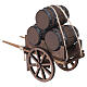Carro in legno con tre botti 10x15x5 cm presepe napoletano 12 cm s5