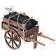 Carro del carbone in legno con pala 10x15x5 cm presepe napoletano 10 cm s3