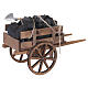 Carro del carbone in legno con pala 10x15x5 cm presepe napoletano 10 cm s5