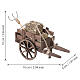 Carro con balle di fieno e forcone in legno 10x10x5 cm presepe napoletano 10 cm s2