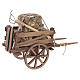 Rustic wooden cart with hay and pitchfork for 12 cm Neapolitan Nativity Scene, 12x20x6.5 cm s5