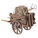Carro rustico in legno con fieno e forcone 10x20x5 cm presepe napoletano 12 cm s4