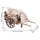 Carro rustico in legno con sacchi in stoffa 10x15x5 cm presepe napoletano 12 cm s2