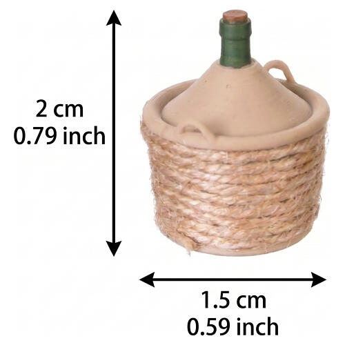 Demijohn with braided covering, 2x1.5 cm, for 4 cm Neapolitan Nativity Scene 2