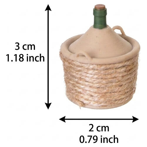 Small demijohn with external weave for 6 cm Neapolitan Nativity Scene, 3x2 cm 2