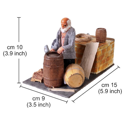 Animated shopkeeper for 10-12 cm Neapolitan Nativity Scene, 10x10x15 cm 2