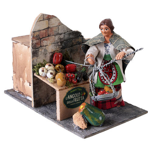 Fruttivendola 10x9x15 cm movimento presepe napoletano 10 cm 3