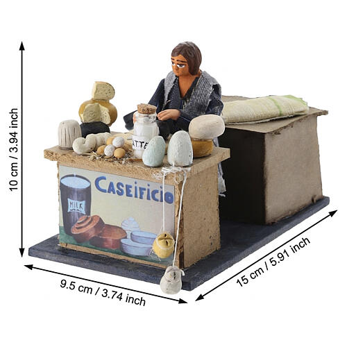 Banco dei formaggi 10x10x15 cm movimento presepe napoletano 10-12 cm 2