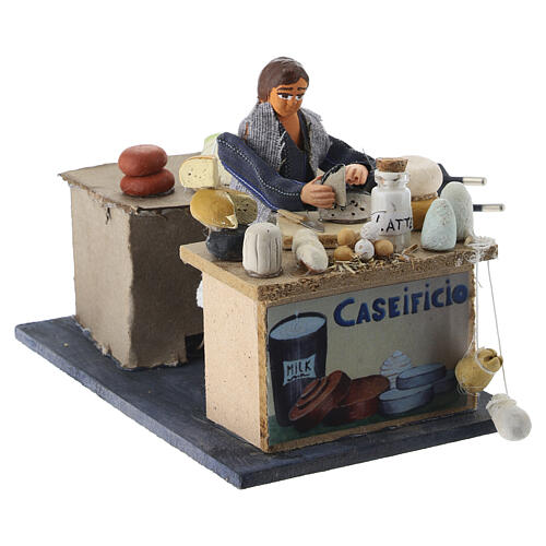 Banco dei formaggi 10x10x15 cm movimento presepe napoletano 10-12 cm 3