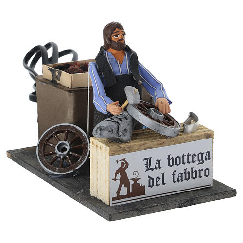 Bottega del fabbro 10x7x15 cm presepe napoletano 10-12 cm 3