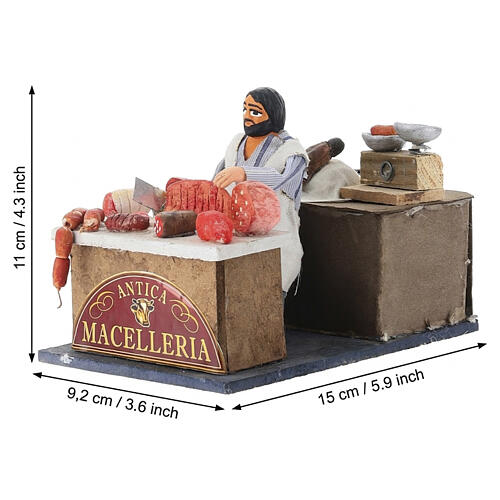 Animated butcher figurine, 10x10x15 cm, for 10-12 cm Neapolitan Nativity Scene 2