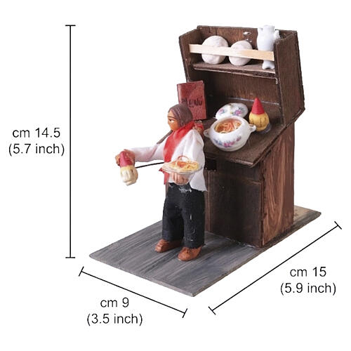 Oste con piatto 13x9x15 cm movimento presepe napoletano 10 cm 2