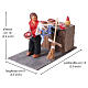 Oste con pizza 10x10x15 cm movimento presepe napoletano 10 cm s2