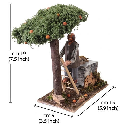 Raccoglitore arance 20x8x15 cm presepe napoletano 8-10 cm 2
