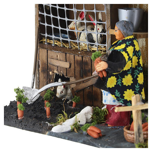 Contadina e coniglio 15x20x18 cm movimento presepe napoletano 10 cm 3