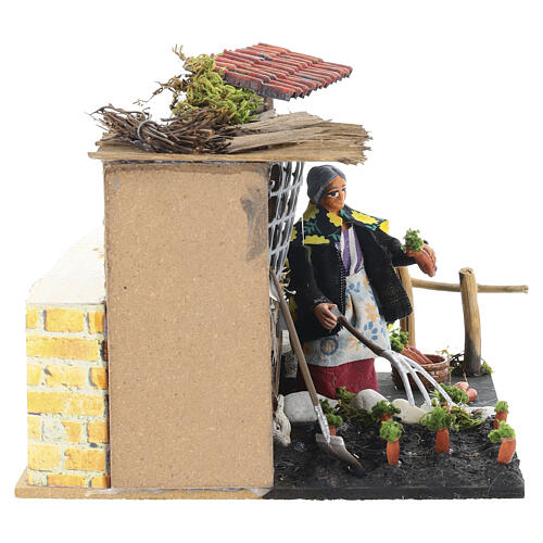 Camponesa com coelho 15x20x18 cm MOVIMENTO para presépio napolitano 10 cm 6