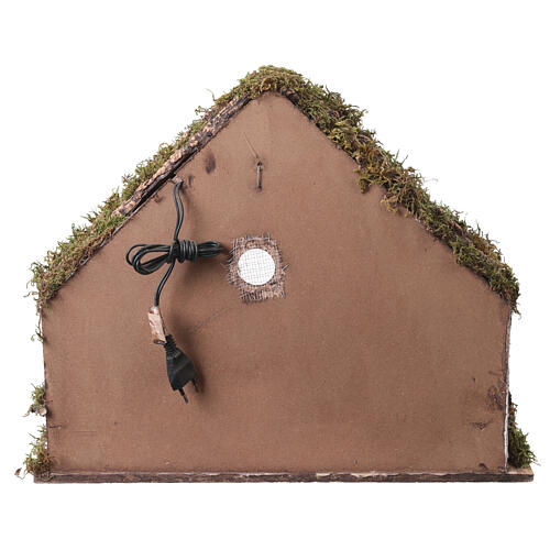 Cabane avec mangeoire 40x50x25 cm crèche napolitaine 10-12 cm 5