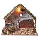 Cabane avec mangeoire 40x50x25 cm crèche napolitaine 10-12 cm s1