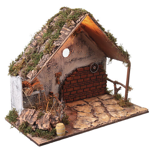 Capanna con mangiatoia 40x50x25 cm presepe napoletano 10-12 cm 4