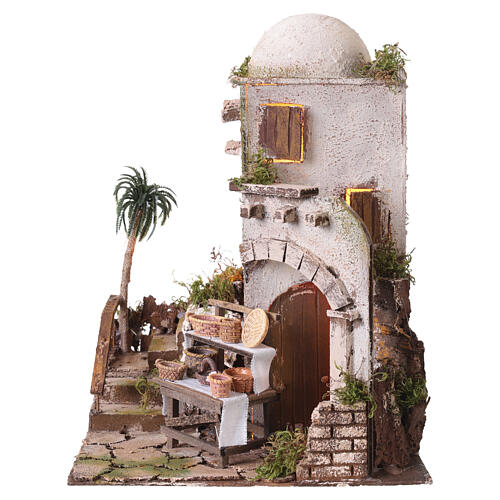 Casa árabe 30x25x25 cm com oficinas e lojas para presépio napolitano 10-12 cm 5