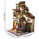Case stile 700 con bancarella 37x25x25 cm presepe napoletano 8-10 cm s2