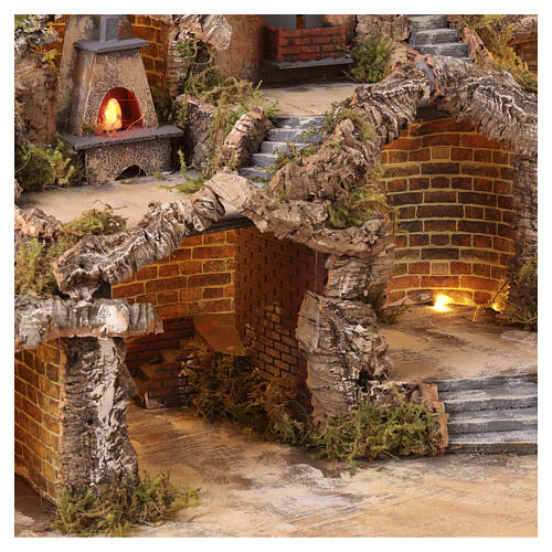 Aldeia com forno e fontanário 60x100x60 cm para presépio napolitano 10 cm 6